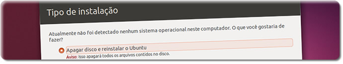Instalando o Ubuntu 13.10 - Tipo de Instalação