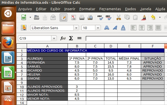 LibreOffice Calc Médias
