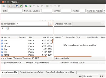 FileZilla no Ubuntu