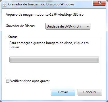 Criando CD de boot do Ubuntu no Windows