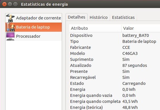 Estatísticas de Energia no Ubuntu 16.04 LTS
